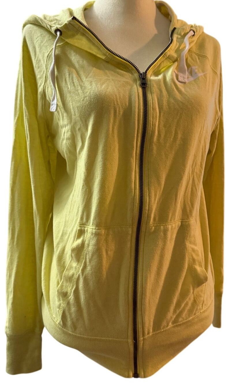 Nike Sportswear Gym Vintage Lightweight Full Zip Hoodie, Yellow, Women's Large